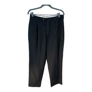 Sergio Valentino Hand Tailored Wool Black Gold Stripe Men’s Formal Pants Size 48